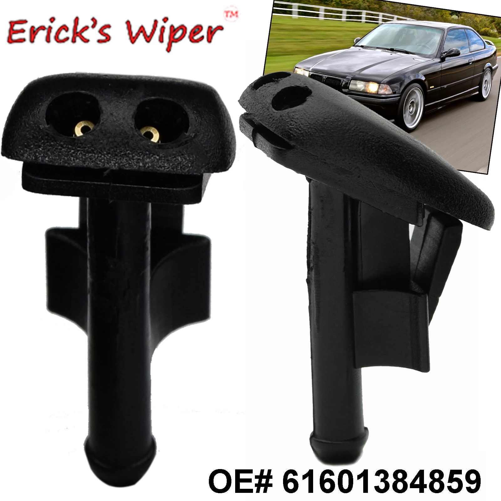 

Erick's Wiper 2Pcs Front Windshield Wiper Washer Jet Nozzle For BMW E36 318i 318is 318ti 323i 323is 325i 325is 328i 328is