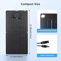 Panneau solaire monocristallin flexible 110W, cellule solaire photovoltaïque ETFE 220W (2 pièces de 110W) à haute efficacité, panneau solaire étanche pour camping-car, caravane, fourgonnette, bateau, alimentation hors réseau sur toit 2
