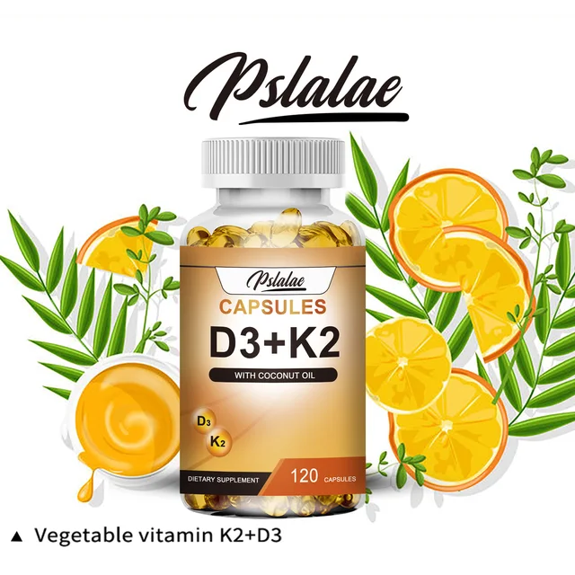 Vitamin D3 + K2 - Help Regulate Calcium Metabolism, Promote Bone, Teeth and Skin Health, Support Immunity - 120 Capsules 6