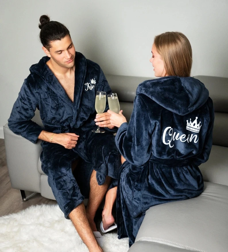 Robe Bathrobe Couples Wedding Couple Bathrobe Bath Robe Winter