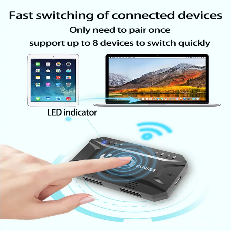Bluetooth Hub USB 5.0 Converter Wired Keyboard And Mouse to Wireless usb hub Adapter Support 8 Devices For Tablet,Laptop,Mobile 3