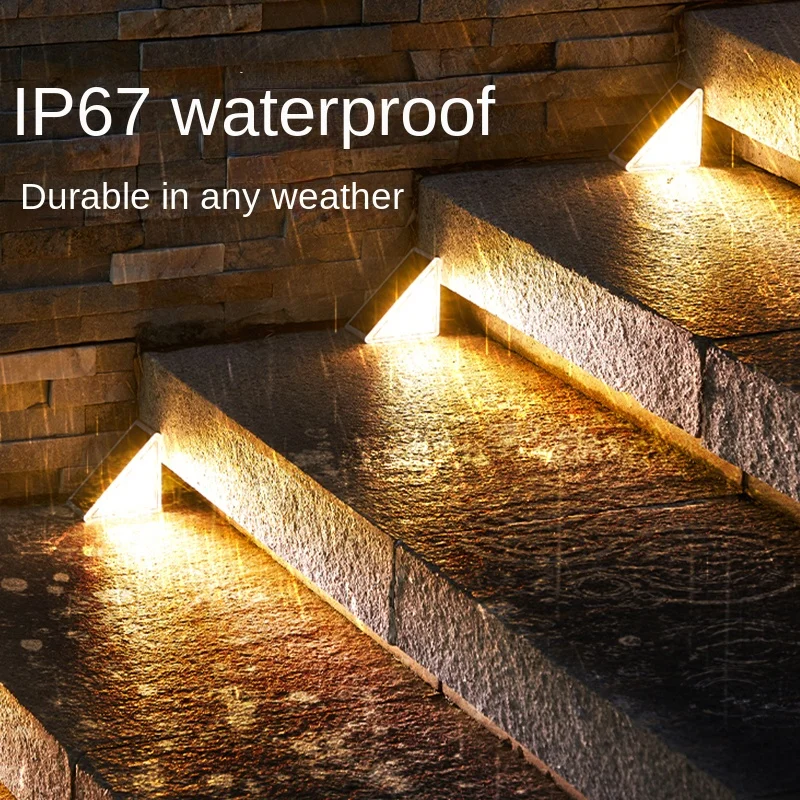 4/6pcs LED Solar Stair Light 3000K Waterproof Outdoor Garden Passage Courtyard Terrace Guardrail Step Light Landscape solar fairy lights solar pathway lights solar landscape lights solar lights solar stair lights garden lights