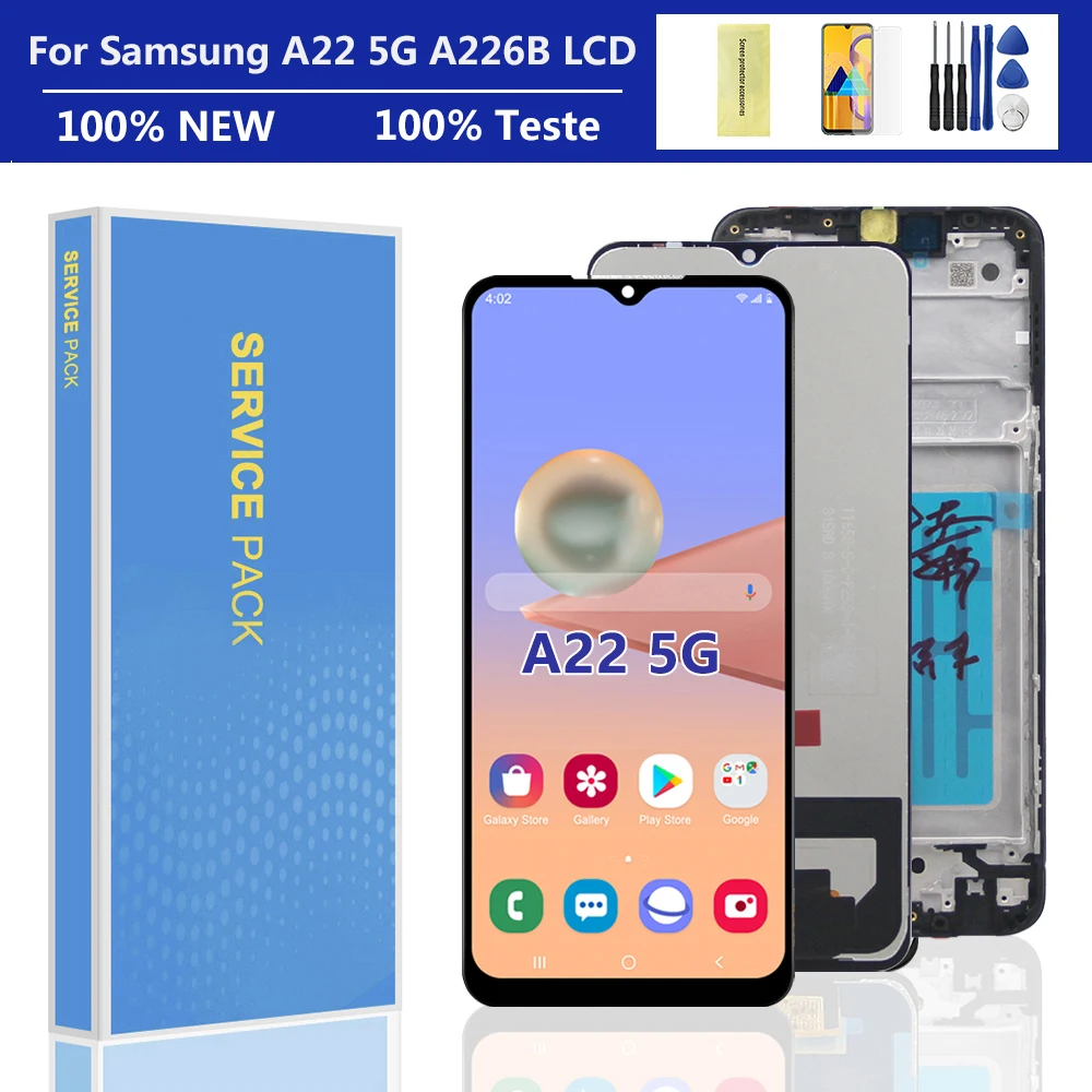 100% Tested For Samsung A22 5G LCD Display Touch Screen Digitizer Assembly Replacement For A226 A226B SM-A226B/DSN Display