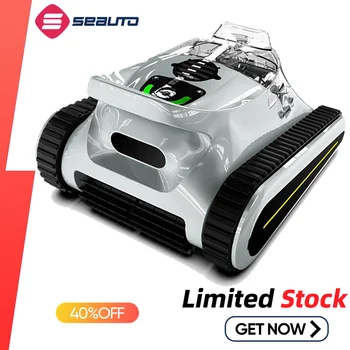 Seauto Crab Robot aspirapolvere per piscina, Robot per arrampicata a parete, pulitore automatico per piscina, adatto per pareti e pavimenti di 2000 piedi quadrati