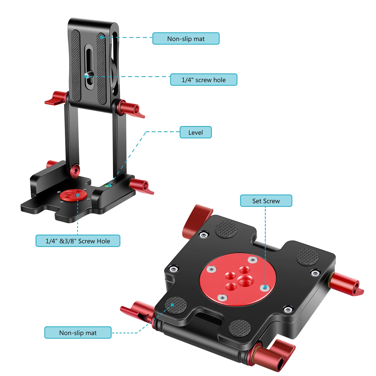 Upgraded Z-Flex Tilt Head Z Type Tripod Head with 4 Adjust/Fixing Knob, Quick Re