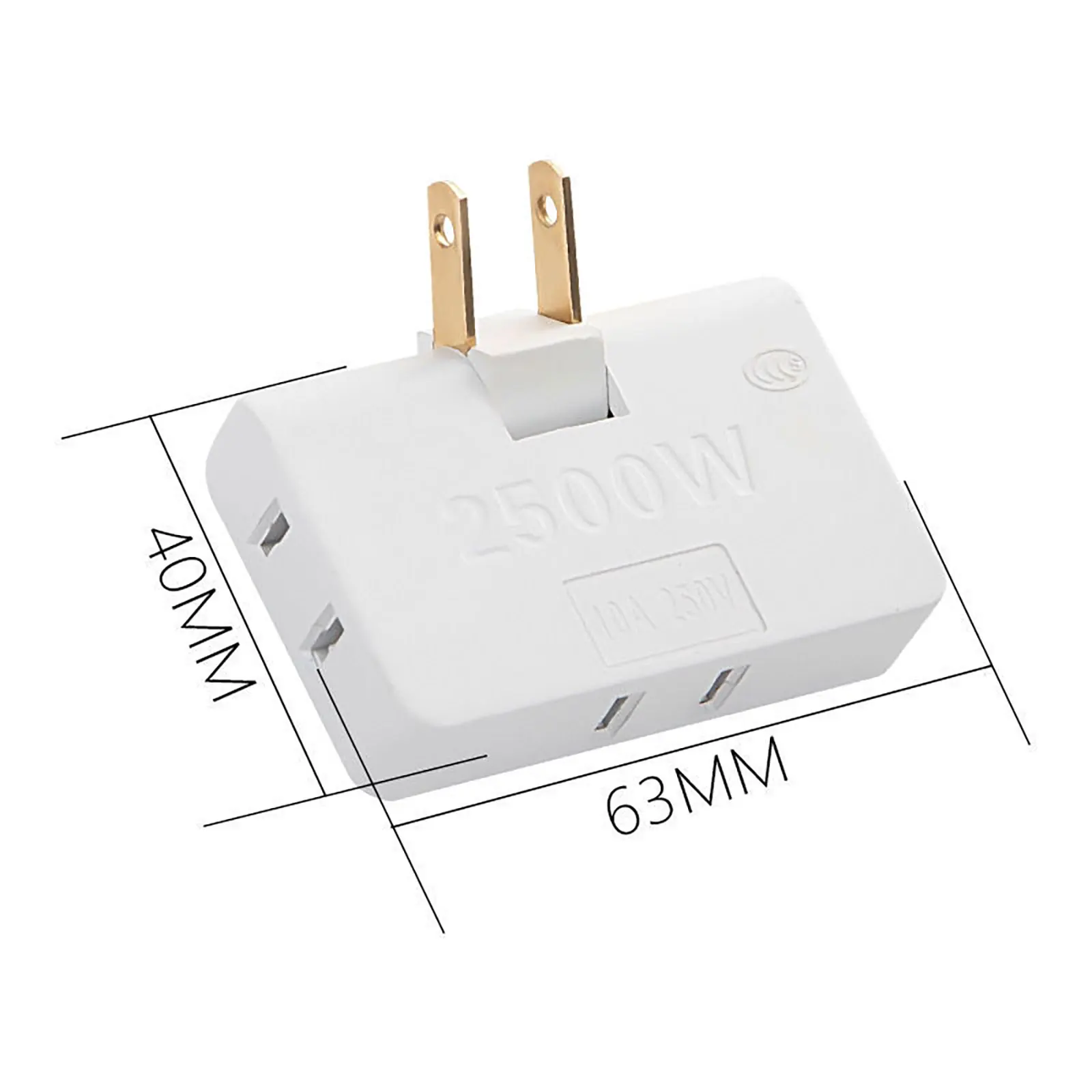 3 in 1 US Extension Plug Convenient Easy to Carry Daily Household Use Multi-Plug Mini Slim Wireless Outlet Adapter Sockets