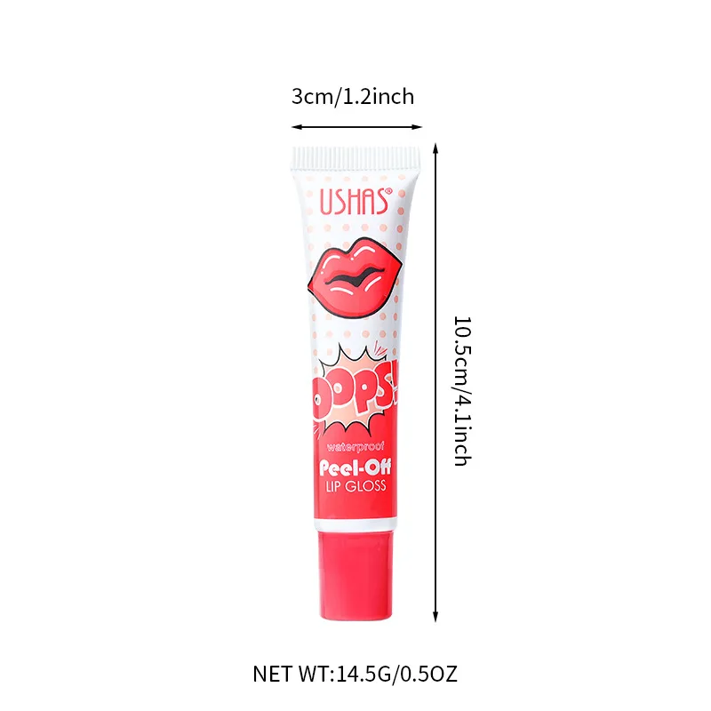 Long-Lasting Non-Stick Lip Stain, Peel-Off Lip Tint, Smudge-Proof and Non-Fading, Hydrating Lip Gloss for Vibrant and Durable 6