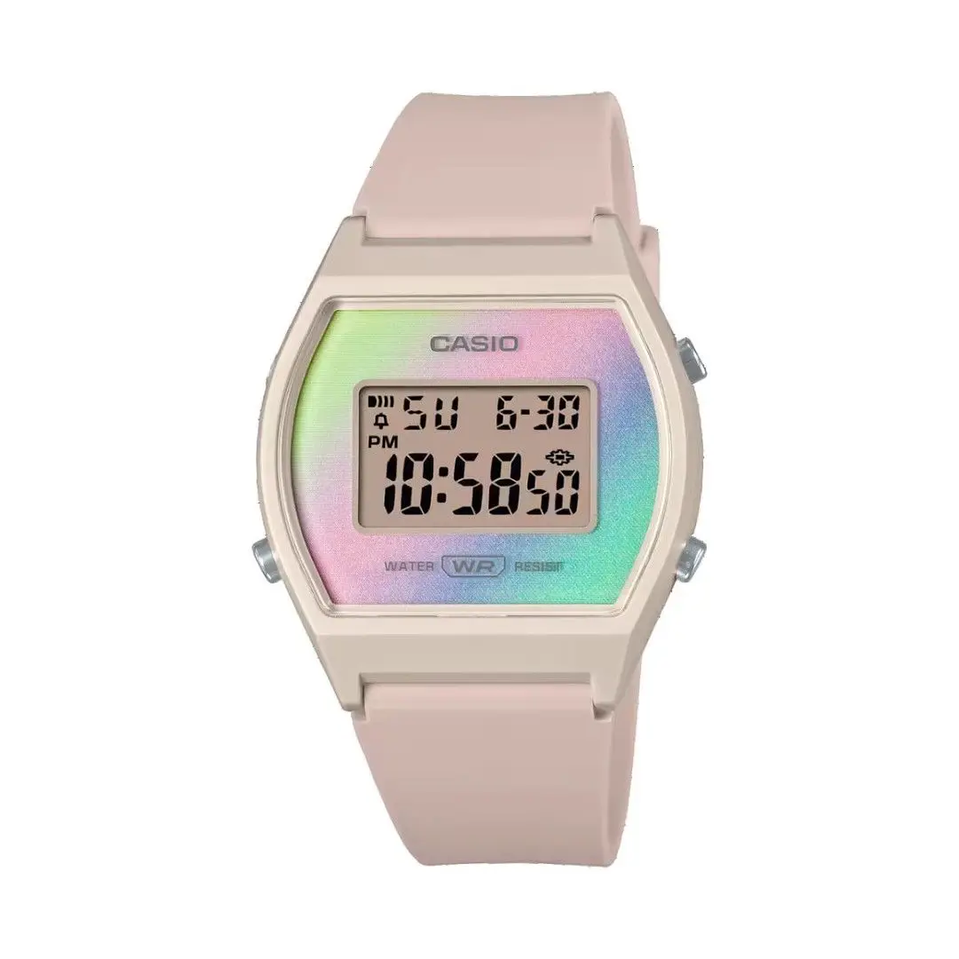 Orologio Digitale Casio Lw-205H-4A Con Luce, Cronometro E Sveglia Casio Digital Clock Lw-205H-4A Con Luce, Timer E Allarme