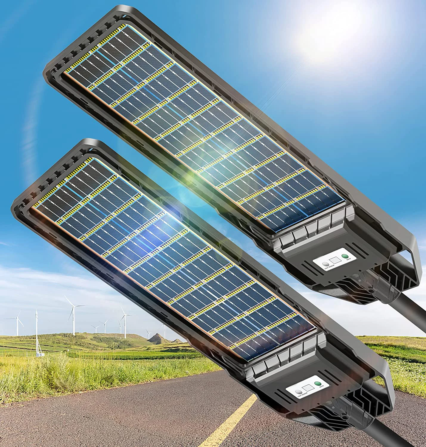 Farola Solar de aluminio de 500000 lúmenes para exteriores, lámpara Solar  con Sensor de movimiento, luz Solar impermeable para jardín, farola para  patio - AliExpress