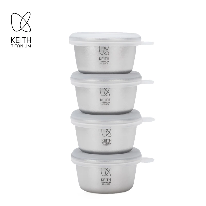 KEITH 4Pcs 미니 순수 티타늄 밀폐 용기 25ml 휴대용 EDC 항아리 보..