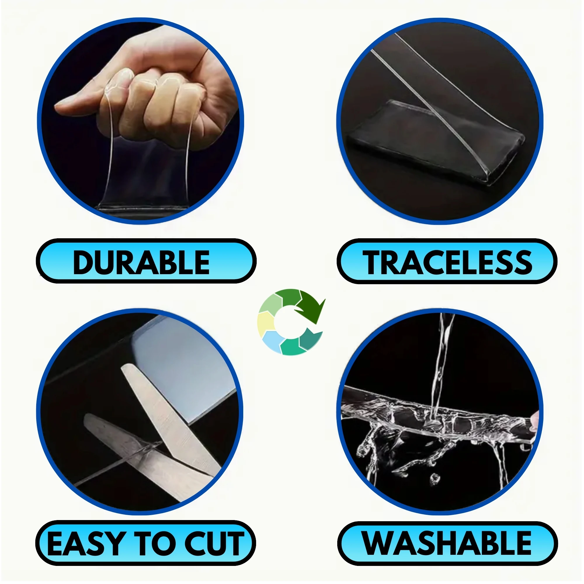 Double Sided Mounting Tape Heavy Duty Nano Two Sided Adhesive Strip for Wall Hanging-10 Feet