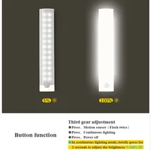 Rechargeable Motion Sensor Night Light 11/20/30/40CM Wireless USB Wardrobe Lamp For Kitchen Cabinet Bedroom Magnetic LED Light