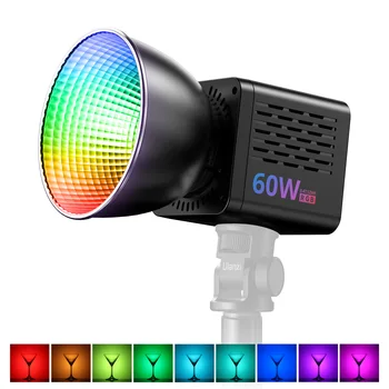 Ulanzi C60 60W RGB Video Light COB Lamp Full RGB Fill Light Professional Outdoor Studio Vlog with Customizable Lighting Effects