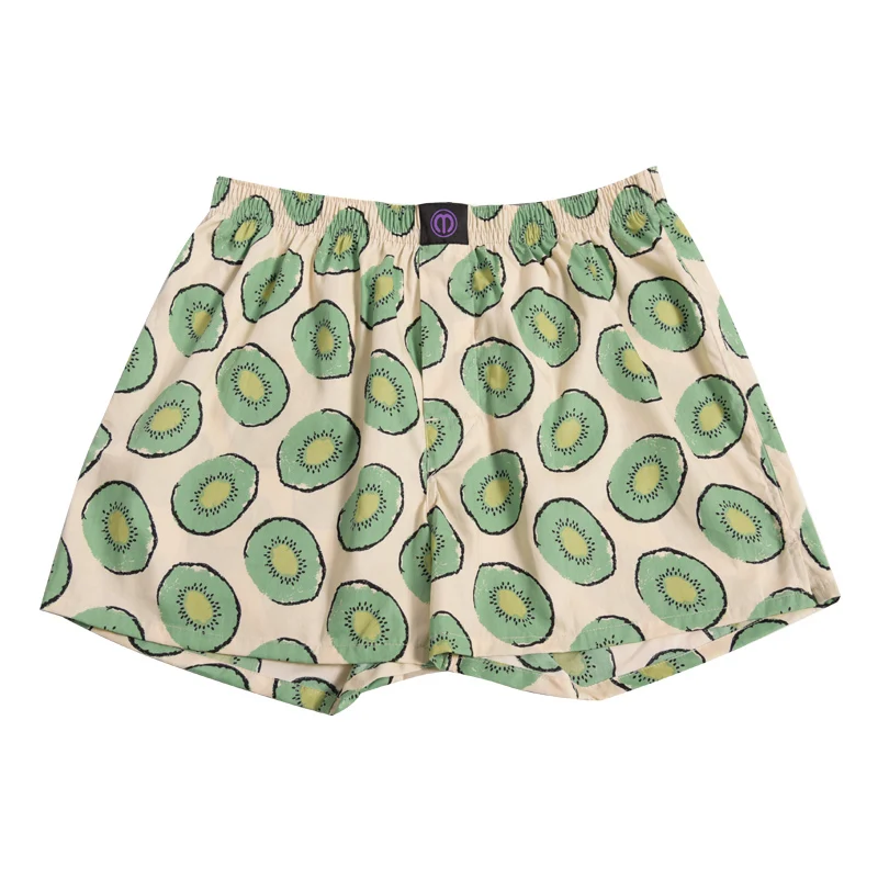 Pure Cotton Kiwi Fruit Panties For Men And Women Pattern Comfortable Breathable Shorts For Home Leisure