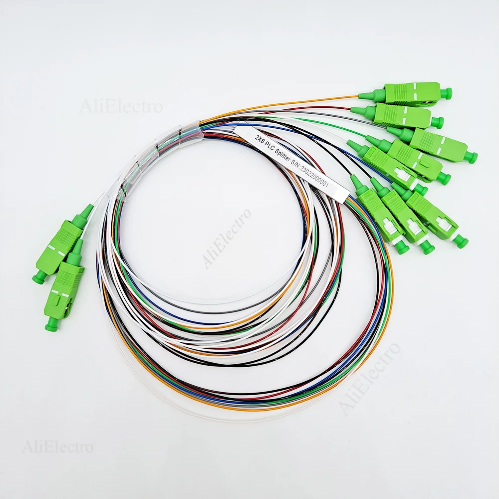 10 Pz/Lotto Sc/Apc Splitter In Fibra Ottica Colore Bianco Plc 2X8 Mini Sm 0.9Mm Ftth Spedizione Gratuita