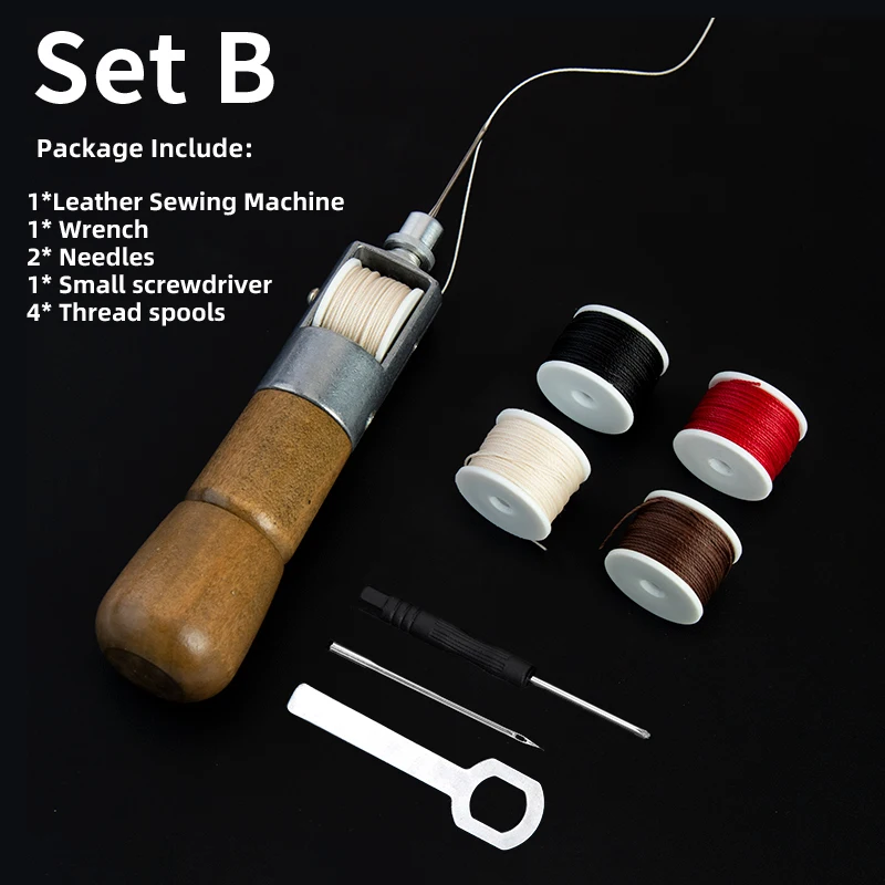  Leather Working Tools WUTA 27PCS Leathercraft Tools Craft Hand  Stitching Kit with Stiching Awl Waxed Thread for Sewing Leather,  Canvas,Leather Tooling Kit for DIY Leather Craft