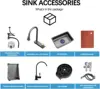 Nano Black Flying Rain Drop In Stainless Steel Watefall Kitchen Sink Single Bowl with Pull Down Faucet Se 3