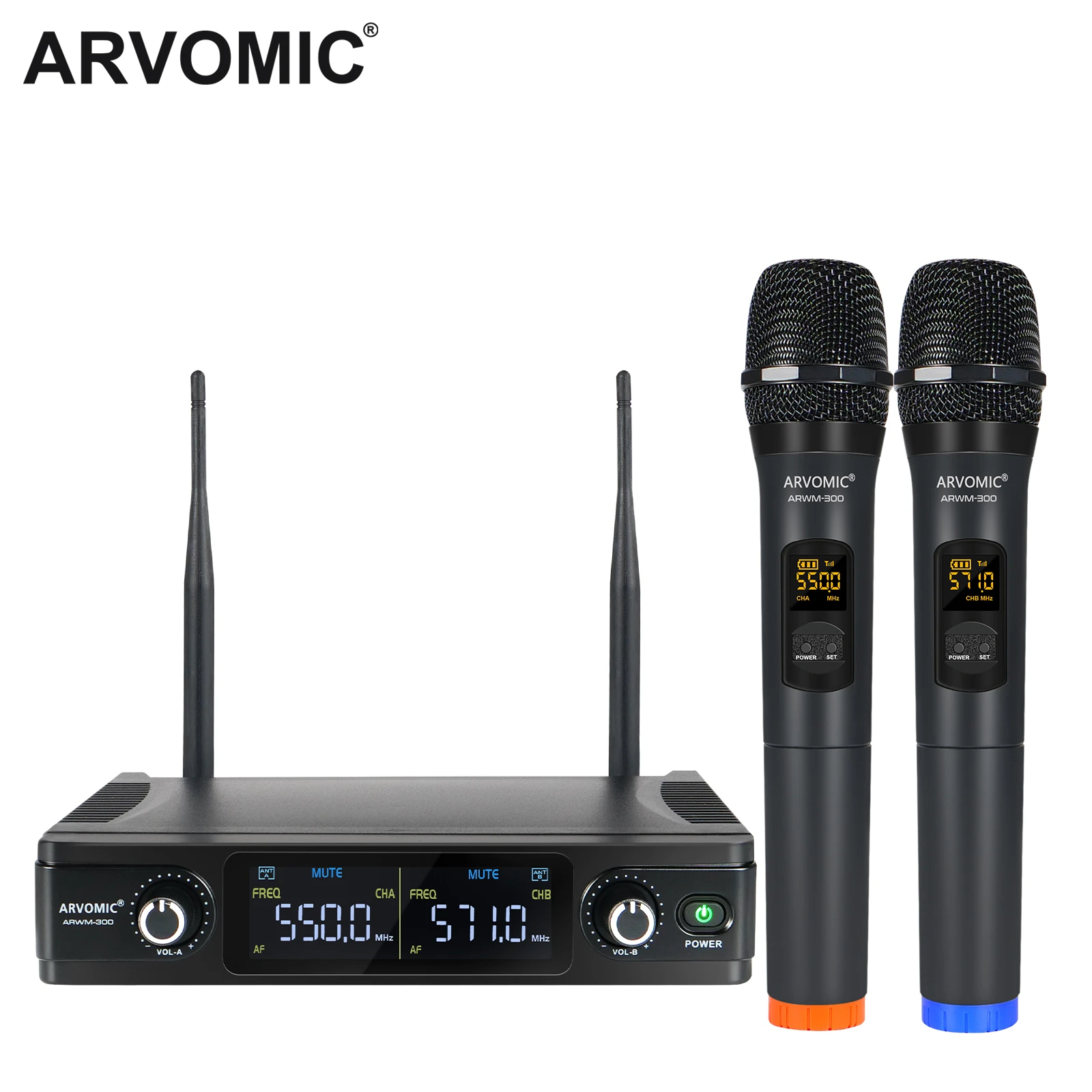 Arvomic Professional Wireless Microphone System With Balanced Xlr Output For Audio Table