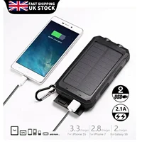 10000000mAh Solar Power Bank Waterproof 2USB LED Battery Charger For Cell Phone