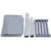 4-Tier Bookcase Wall Bookshelf Leaning Wall Shelf Shelving Ladder Storage Home Metal &Woven Fabric Grey Strong Bearing Capacity 6