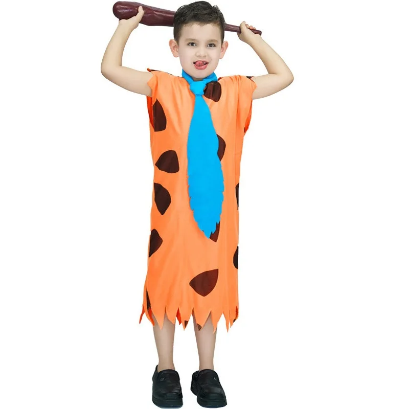 Kids Caveman Costume Historic Cave Man Stone Age Halloween Costumes For