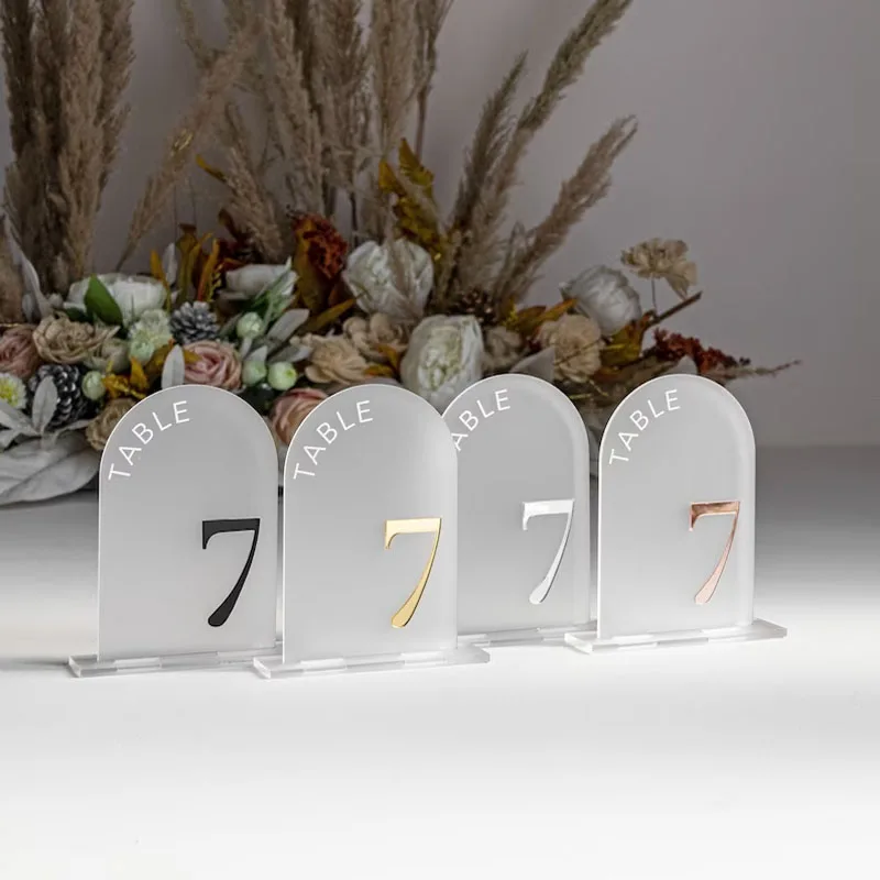 Frosted Acrylic Arch Table Numbers Wedding Decor Sign