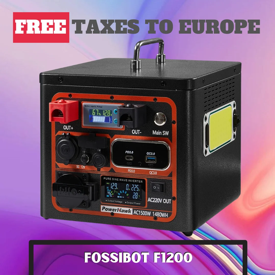 인버터 모터홈 야외 백업 전원 공급 장치용 휴대용 AC 배터리, 고출력 LiFePO4 배터리 보조베터리, 220V, 1280Wh, 1480Wh 