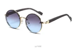 Vintage Luxury Gradient Round Sunglasses - Classic Fashion Eyewear (As picture shows)