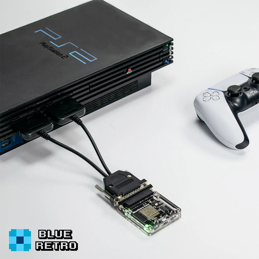 BlueRetro-Convertidor de controlador inalámbrico Ps1 2, adaptador receptor Bluetooth para Playstation 2, convertidor de controlador de juegos para Retro
