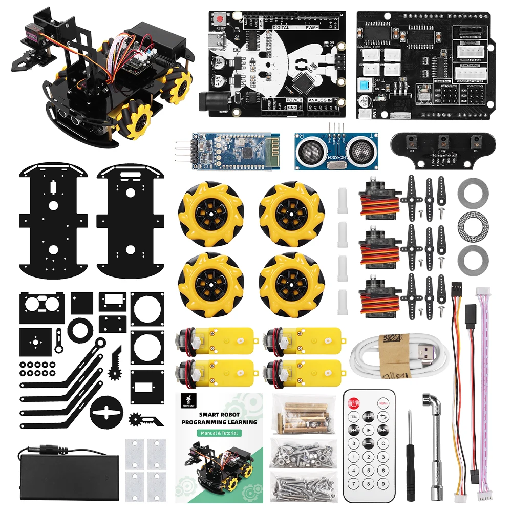 LAFVIN Mechanical 4WD Robot Arm Car Kit For Arduino Robot, 40% OFF