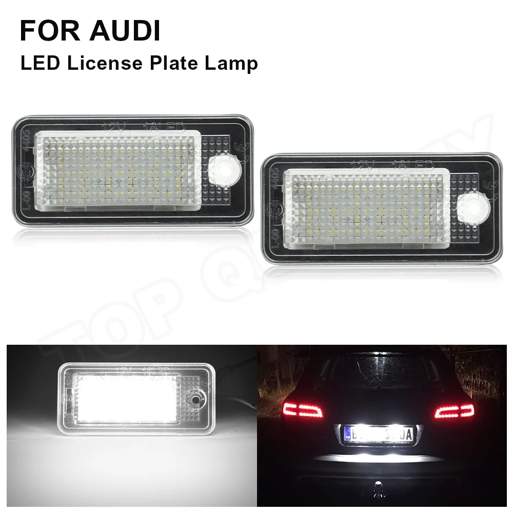 

For Audi A3 A4 S4 RS4 B6 B7 A6 RS6 S6 C6 S5 2D Cabrio Q7 A8 S8 RS4 Avant 2pcs Led Number Plate Light License Plate Lamp