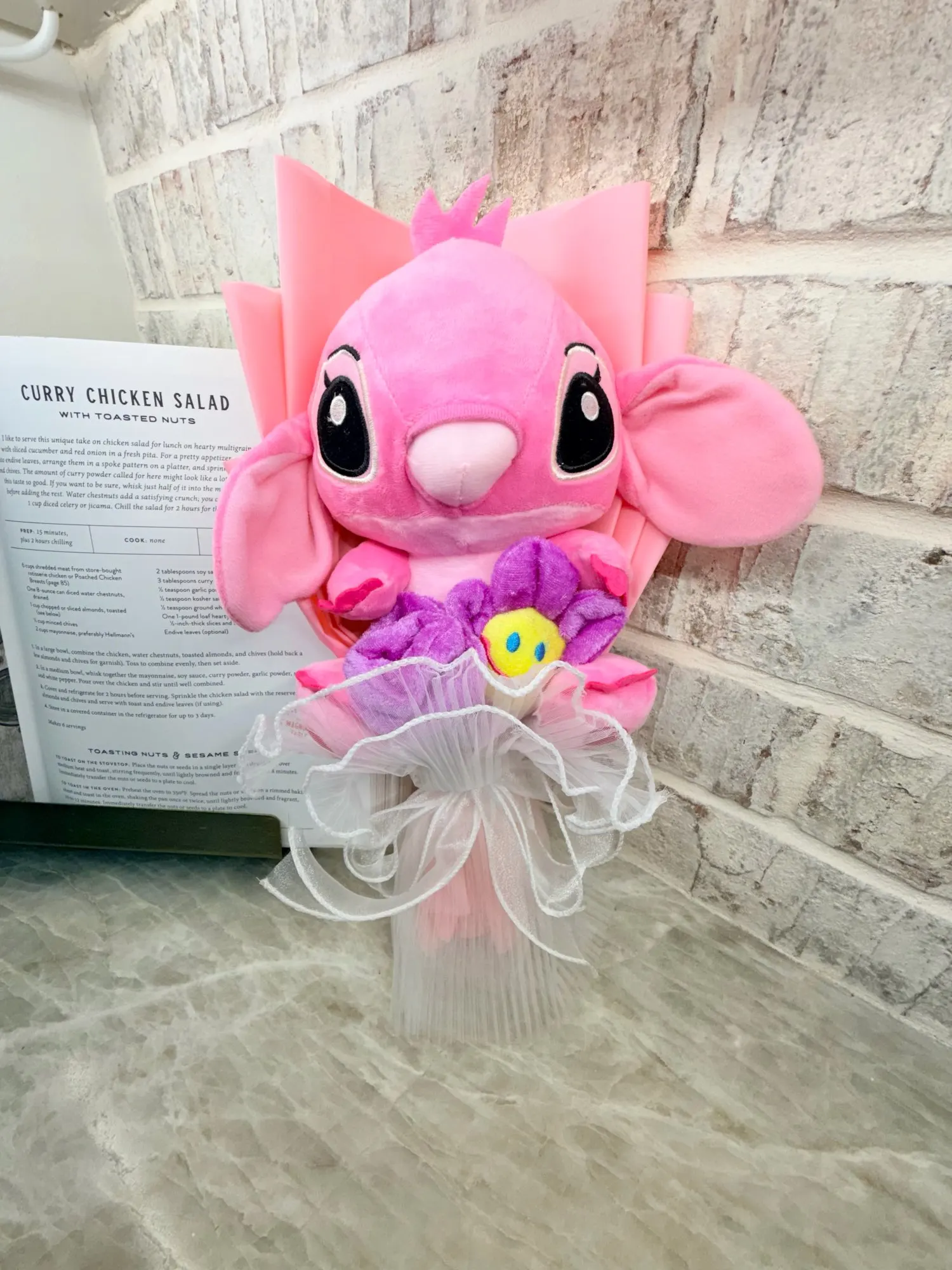 Lilo & Stitch Plush Flower Model Bouquet | Soft Plush Rose Bouquet - Valentines Gift