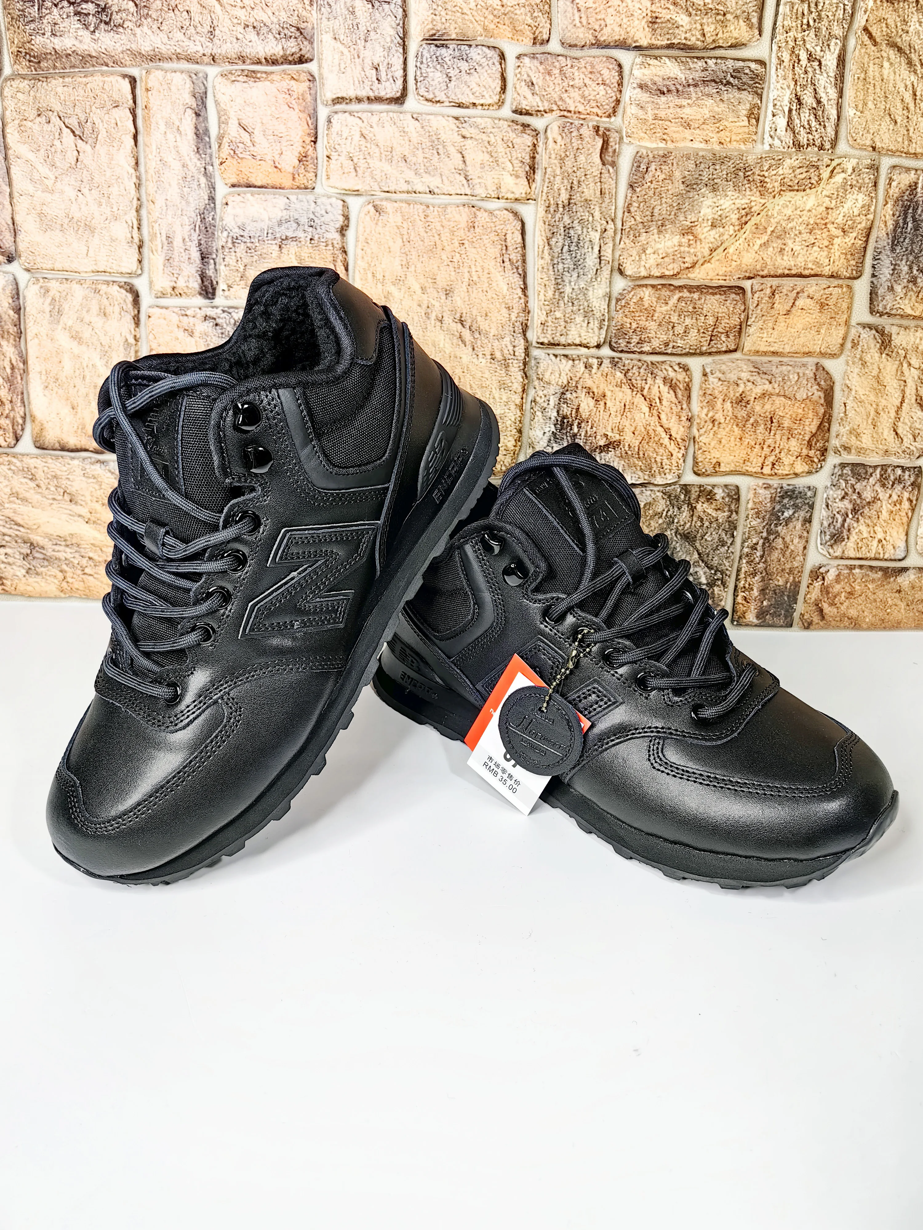 Кроссовки мужские зимние New Balance 574.Натуральная кожа, шерсть! Легкие, теплые, удобные! Практичная обувь для отдыха и спорта
