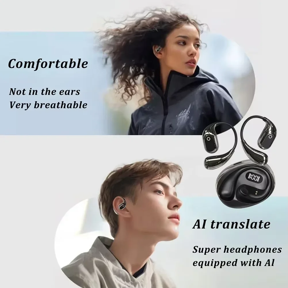 Voice Translator Language Translator Translator Earphones Ai Two-Way Real time Translators Earphone 144 Languages Wireless Bluetooth Smart Voice Translator Headphones For Travel Business