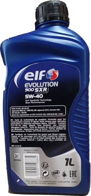 Elf – huile moteur elf evolution 900 SXR 5w40 (1L), huile moteur elf  evolution 900 SXR 5w40 (