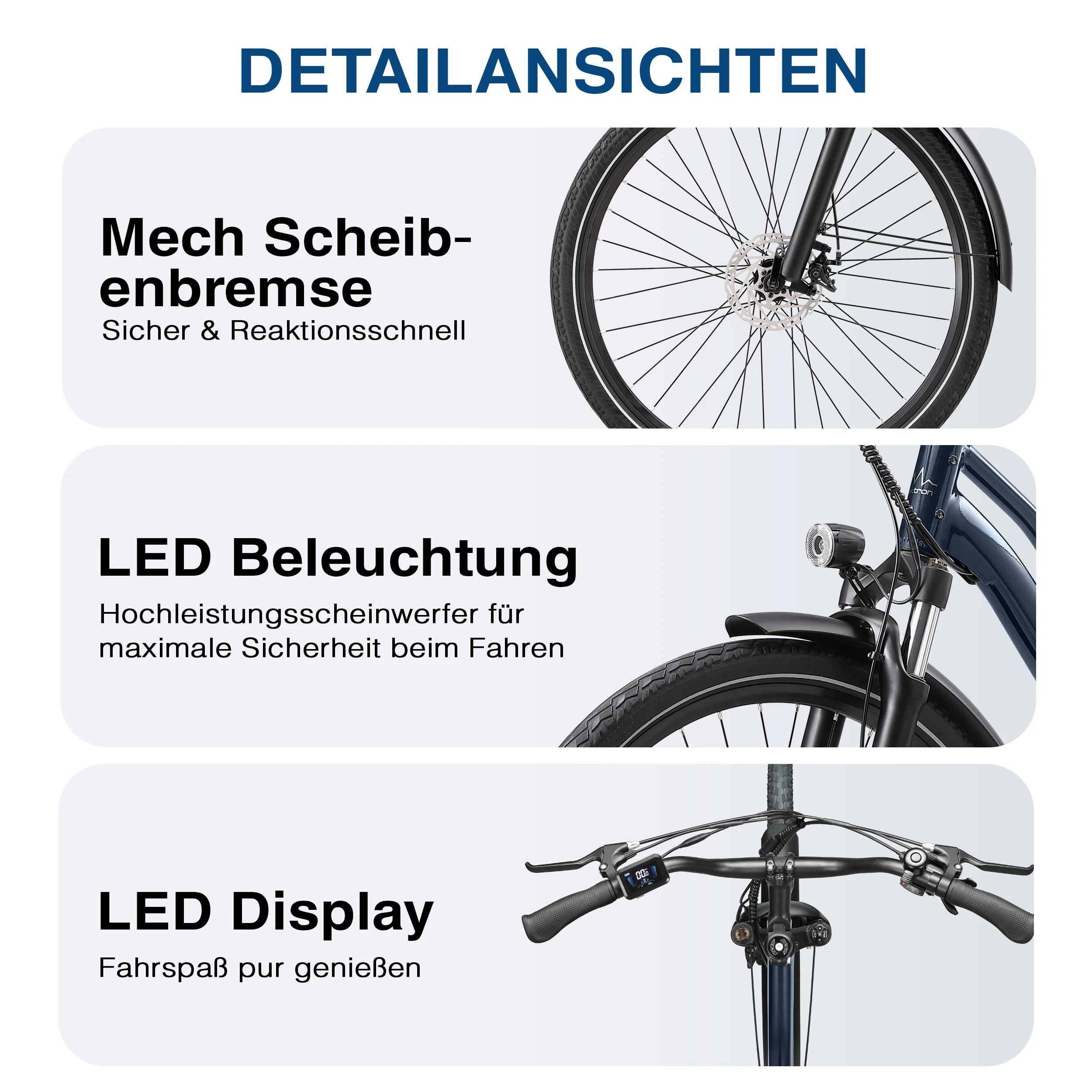 Sinaopus City E-Bike für Damen & Herren 36V 12,8AH Pedelec Unisex 700C Fahrrad 70 km Urban Erwachsenen-Elektrofahrrad – Detail 8