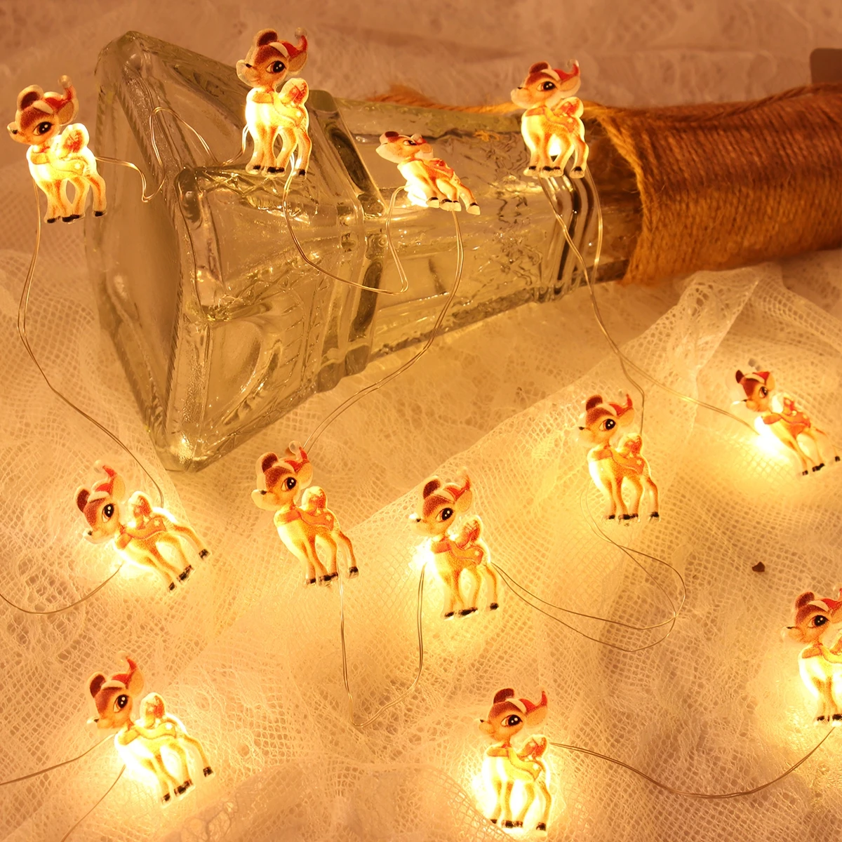2M 20LED Santa Claus Snowman Elk Garland Lights String Christmas Decorations for Home Xmas Tree Ornaments Navidad New Year christmas decorations