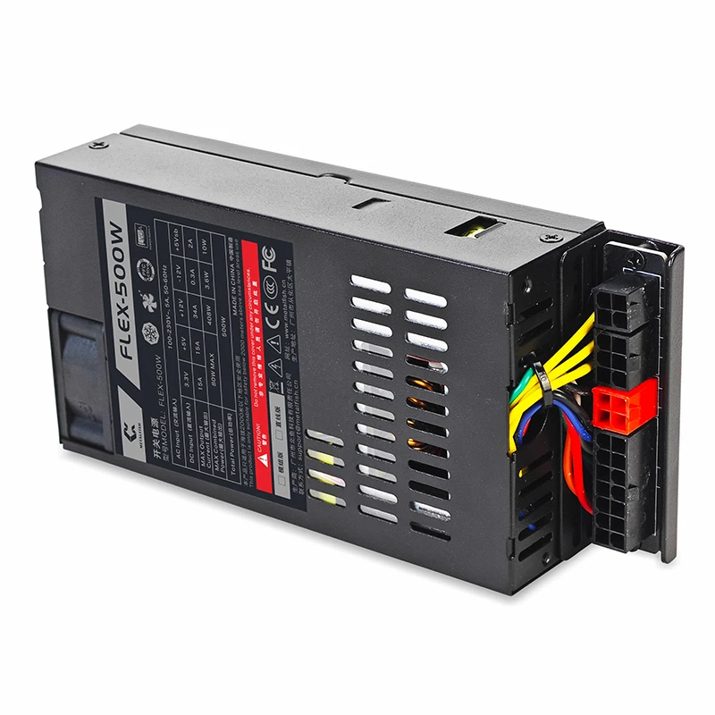 METALFISH-Fonte de Alimentação para ITX Compact Mini PC POS AIO, Pequeno 1U Computador PSU Flex-ATX, 500W, 400W Opcional