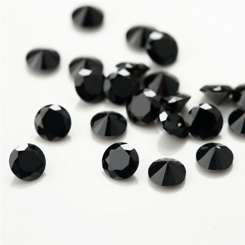 

Size 1.0mm~3.0mm Round Cut Black Loose Synthetic Spinel Gemstone Beads for Jewelry Making