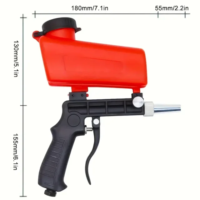 Pneumatic Sandblasting Gun 90psi Sand Blaster Paint Spray Machine Continuous Blasting Handheld Gravity Blasting Gun 6