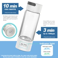 ALTHY ขวดกําเนิดน้ําที่อุดมด้วยไฮโดรเจน - ถ้วยแก้ว - DuPont SPE & PEM Dual Chamber Maker Ionizer - อุปกรณ์สูดดม H2 5