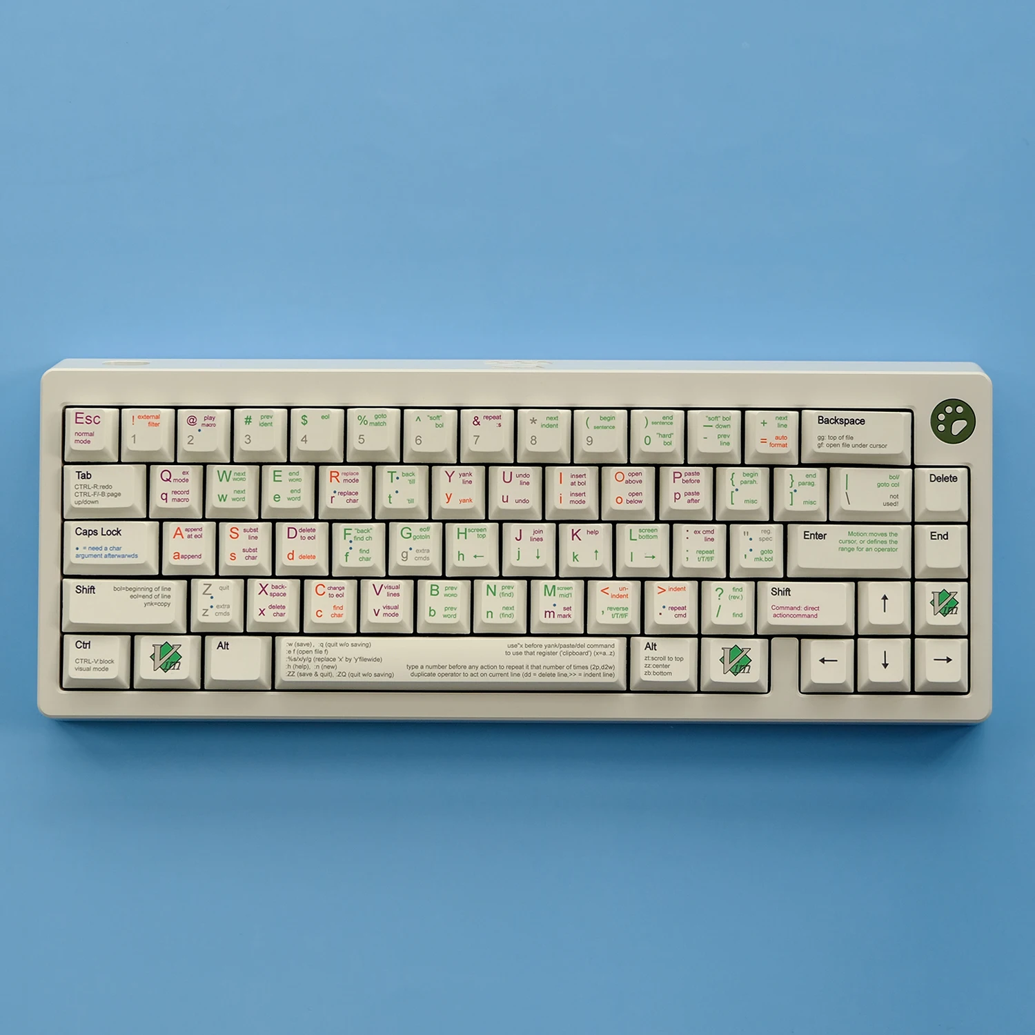 Keycaps para Teclado Mecânico 61 Teclas Tema Vim Perfil Cereja Gmk Keycap Pbt Sublimação de Tintura mx Switch 1.75u 2u Shif