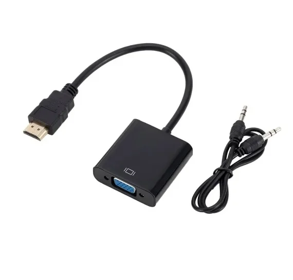 Cabo Conversor Adaptador Hdmi Para Vga Com Saída P2 Áudio Transforme Sua Experiência Multimídia Qualidade e Versatilidade