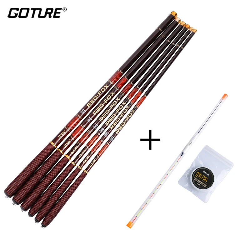 Goture Telescopic Fishing Rod 3/7 Power Carbon Fiber Tenkara Stream Fishing  Rod Pole + Float + Line+3 Top Tips Tackles 3.0M-7.2M