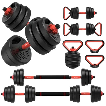 Set bilanciere con manubri 3 in 1 20kg pesi manubri manubri manubri regolabili Set di manubri per allenamento della forza Fitness Home Gym