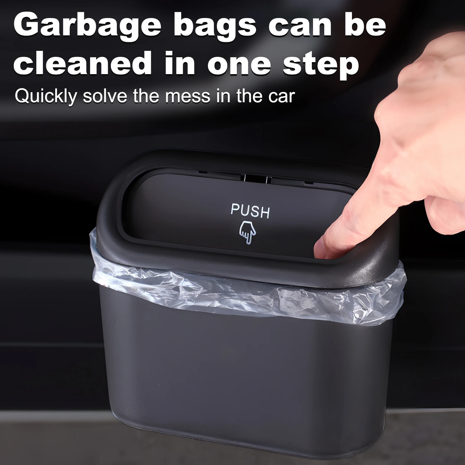 1 Packs Car Trash Can With Lid, Car Garbage Can, Trash Can For Back Seat, Portable Hanging Mini Cancar, For Auto Offic