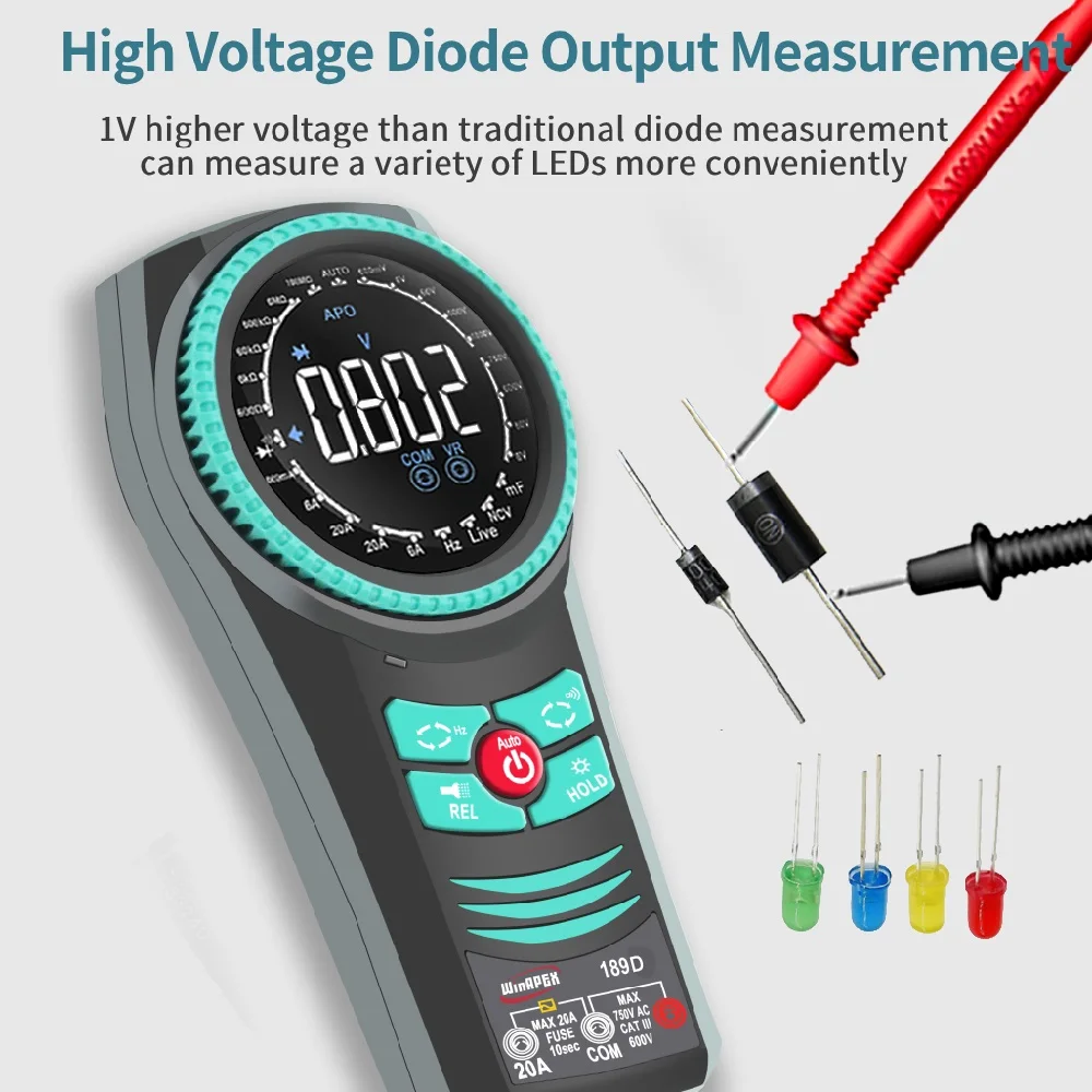 TOOLTOP 189C Smart Rotary Dial Multimeter 6000 Counts True RMS Color Screen - Image 4