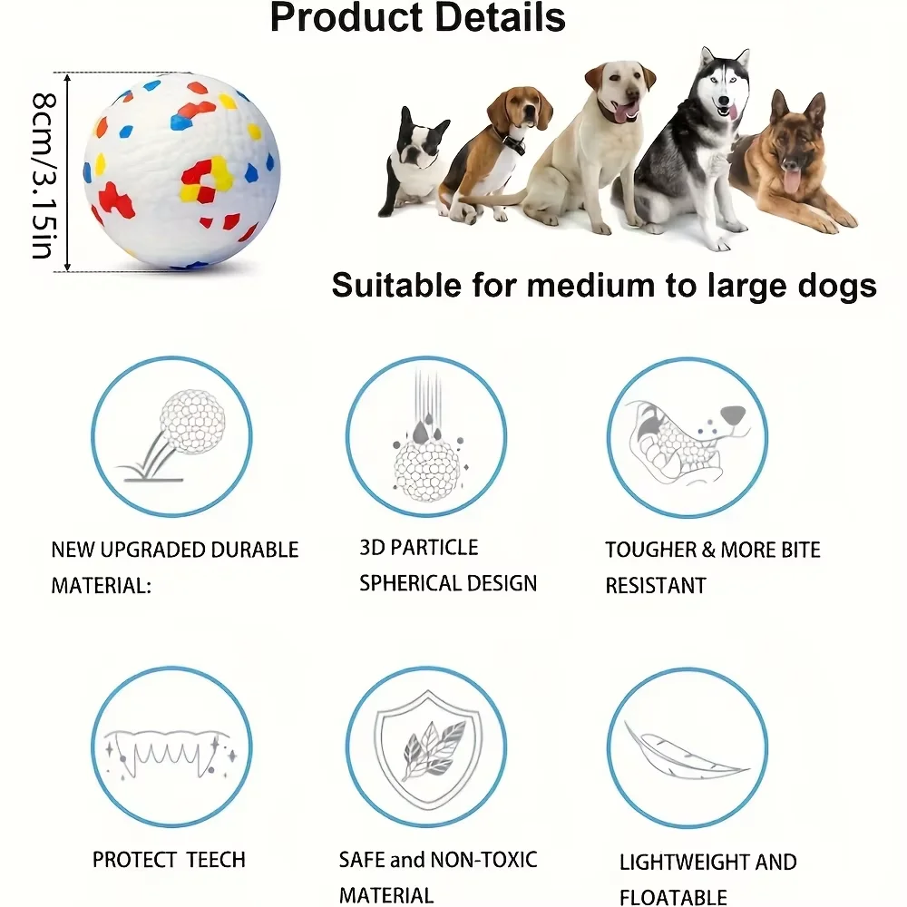 Bite-Resistant Dog Ball – High-Elasticity Chew Toy for Small & Large Dogs 4