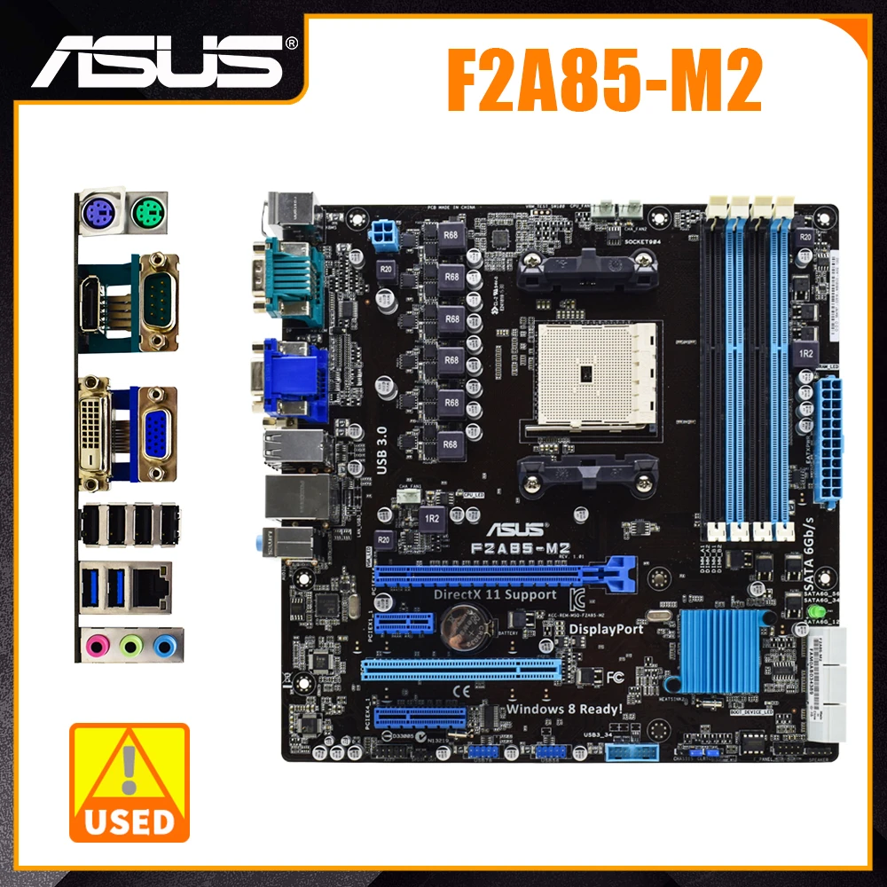 

Материнская плата ASUS FM2, материнская плата FM2 DDR3 64 Гб AMD A85X PCI-E 2,0 SATA III USB3.0 ATX для AMD