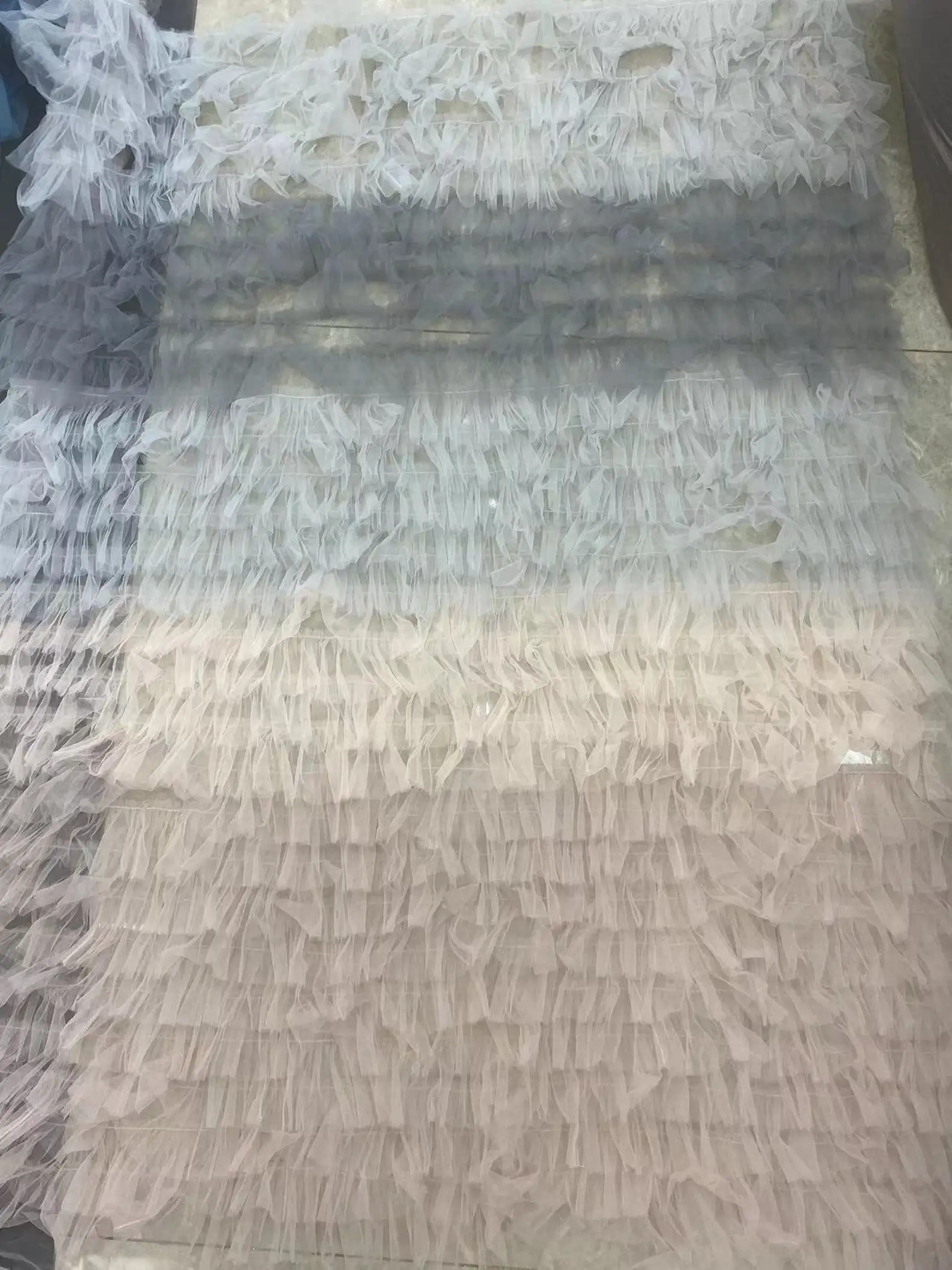 

1 Yard Soft Puffy Fabric with Ruffles Ruffled Fabric for Bridal Dress Photography Prop Backdrop